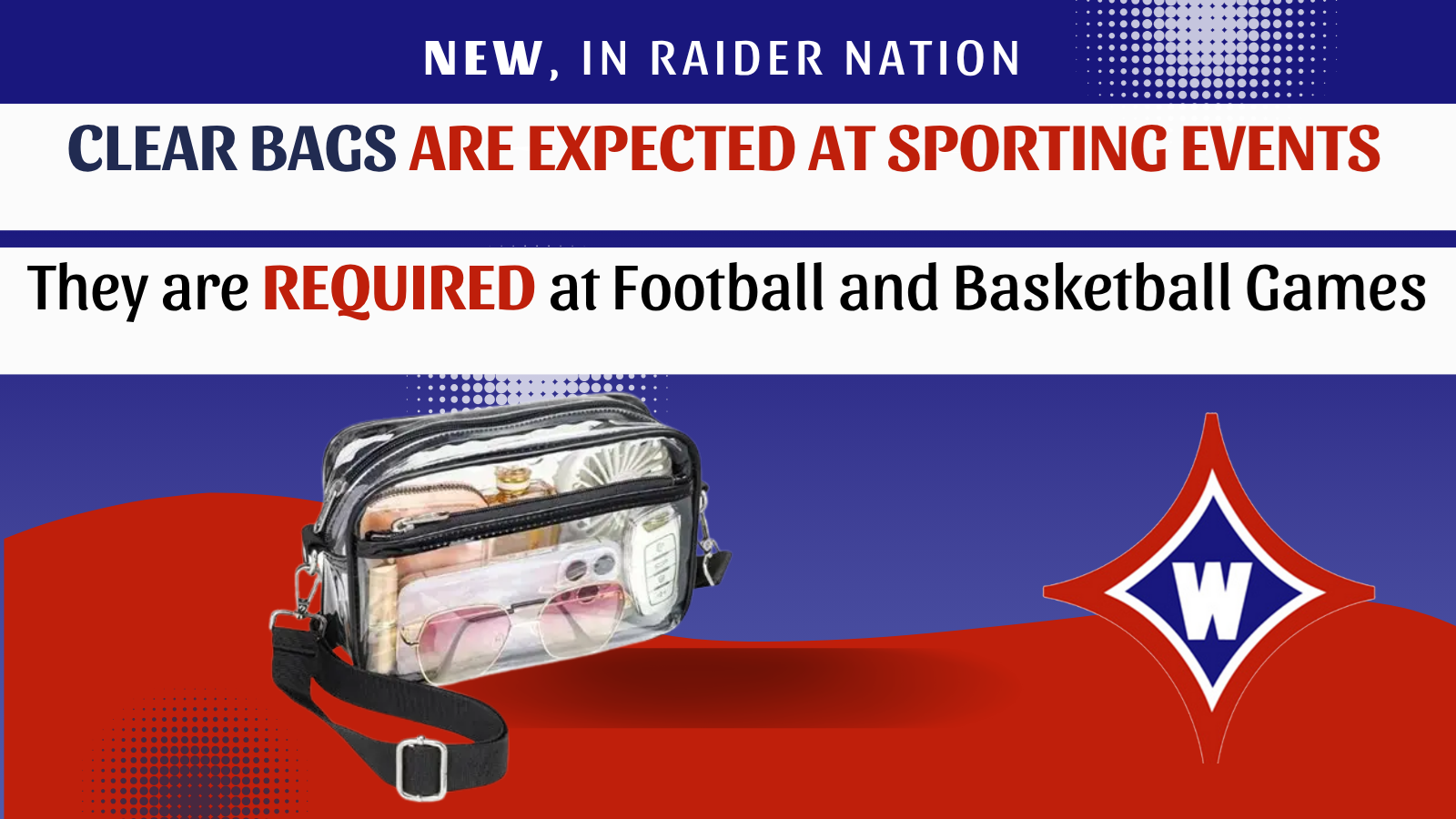 Oaklnad Raiders Clear Bag Policy